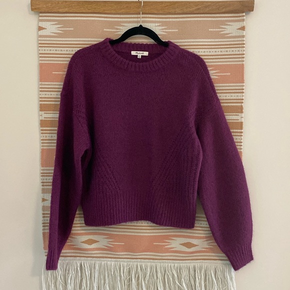 Madewell Simone Balloon Sleeve Sweater in Mulled Wine NWOT - Picture 2 of 7